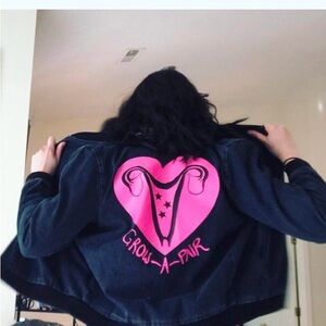 Valfre “Grow a Pair” Denim Bomber Jacket